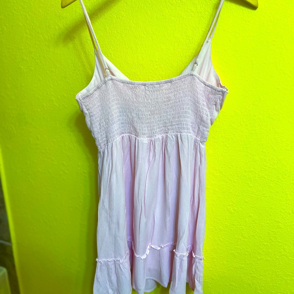 Woven Solid Cami Cutout Smocked Peplum Dress